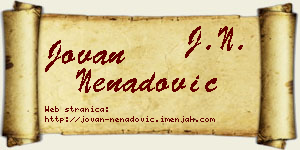 Jovan Nenadović vizit kartica